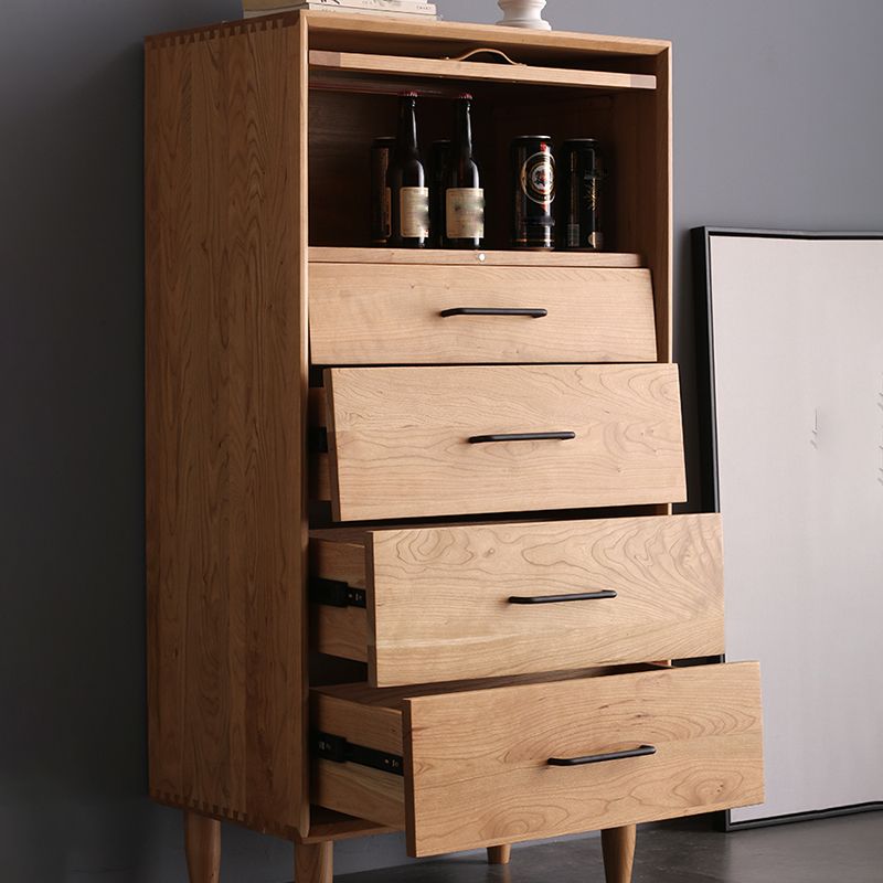 Contemporary Natural Cabinet Solid Wood 4 - Drawer Accent Cabinet Clearhalo 'Cabinets & Chests' 'cabinets_chests' 'furn' 'furn_cabinets_chests' 'Furniture' 'Living Room Furniture' 1200x1200_bba8ae8b-b431-4c80-baa9-f1d29994c91c