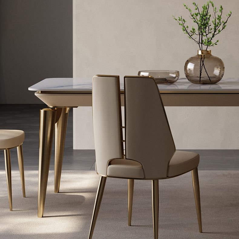 Designer Style Sintered Stone Dining Set Rectangle 1/4/7 Pieces Dining Table with Chairs Clearhalo 'Dining Room Sets' 'Dining Tables & Seating' 'dining_room_set' 'furn' 'furn_dining_room_set' 'Furniture' 'furniture_dining_room_set' 'Kitchen & Dining Furniture' 1200x1200_bba9558f-0469-46e1-a7dc-f476d877d14a