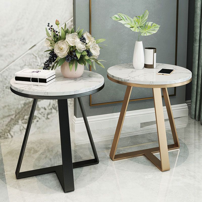 19.69 inch Wide Contemporary Style Side End Table Metal Round Sofa Side Accent Table Clearhalo 'Coffee & Accent Tables' 'End & Side Tables' 'end_side_tables' 'furn' 'furn_end_side_tables' 'Furniture' 'Living Room Furniture' 1200x1200_bba98e65-78af-4543-9e21-89e2dd10a870