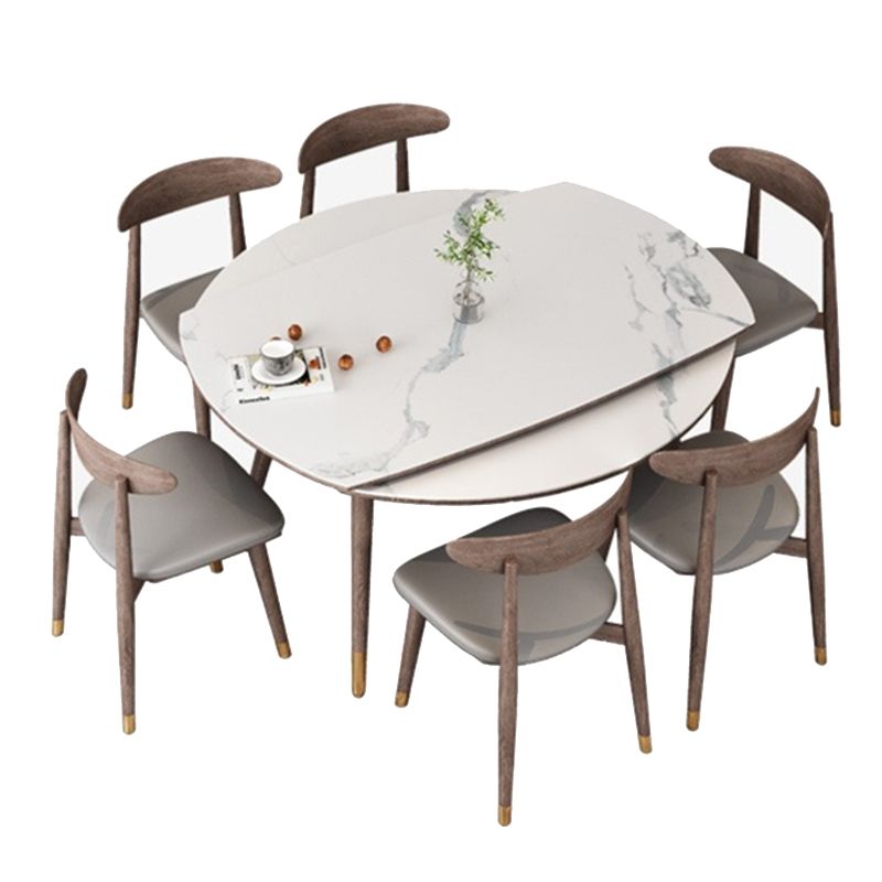 Round Dining Table Set 1/2/7 Pieces with Wood Base Kitchen Furniture Set