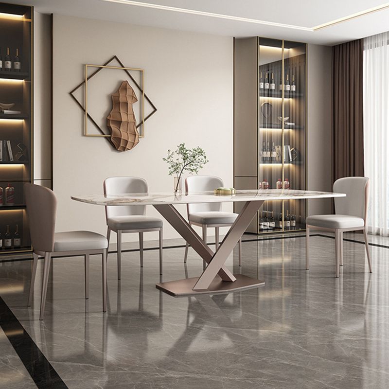 Modern Dining Set 1/2/5/7 Pcs Sintered Stone Dining Table with Chairs Clearhalo 'Dining Room Sets' 'Dining Tables & Seating' 'dining_room_set' 'furn' 'furn_dining_room_set' 'Furniture' 'Kitchen & Dining Furniture' 1200x1200_bbab60e1-4ea3-4cd8-bbc2-47b5858e821d