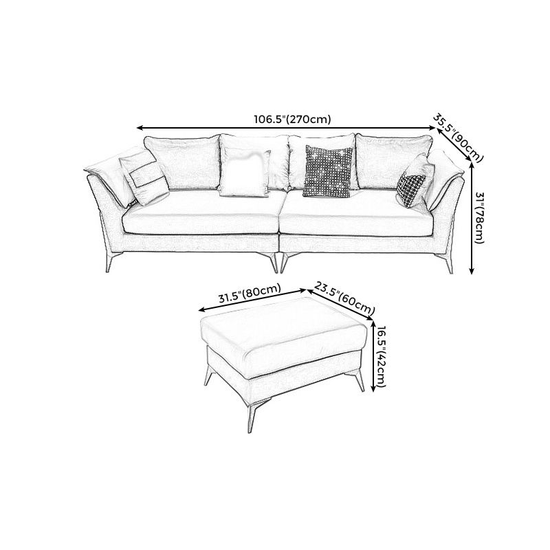 Blue and Cream Faux Leather Sectional Waterproof Sofa with Removable Cushions Clearhalo 'furn' 'furn_sectionals' 'Furniture' 'furniture_sectionals' 'Living Room Furniture' 'Sectionals' 1200x1200_bbacf052-6420-4155-bca3-88ac02445c13