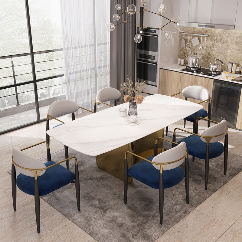 Designer Style Dining Arm Chair Upholstered Matte Finish Open Back Dining Chair Clearhalo ' kitchen&dining_furn' 'Dining Chairs' 'Dining Tables & Seating' 'dining_chair' 'furn' 'furn_dining_chair' 'Furniture' 'furniture_dining_chair' 'Kitchen & Dining Furniture' 'kitchen' 1200x1200_bbad9abd-0513-4be3-bd54-89383b4a86f8