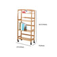 Wooden Bamboo Bookcase 9" Wide with Rectangular Shelves Bookshelf for Study Room