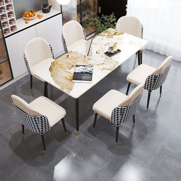 1/4/7 Pieces Stone Table with Leather Chairs Scandinavian Dining Table Set Clearhalo 'Dining Room Sets' 'Dining Tables & Seating' 'dining_room_set' 'furn' 'furn_dining_room_set' 'Furniture' 'furniture_dining_room_set' 'Kitchen & Dining Furniture' 'kitchen&dining_furn' 'kitchen' 1200x1200_bbae98e0-c557-42c5-b4d6-01ce494f90fb
