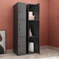 Black Metal Wardrobe Cabinet Contemporary Hinged Wardrobe Armoire Clearhalo 'Armoires & Wardrobes' 'armoires_wardrobes' 'Bedroom Furniture' 'furn' 'furn_armoires_wardrobes' 'Furniture' 1200x1200_bbaeb457-4420-44e7-bec5-d376defda973