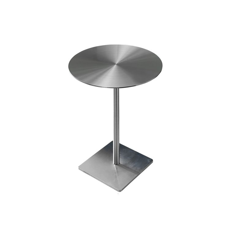Stainless Steel Pedestal Cocktail Table Round/ Square Top Coffee Table Clearhalo 'Coffee & Accent Tables' 'Coffee Tables' 'coffee_tables' 'furn' 'furn_coffee_tables' 'Furniture' 'Living Room Furniture' 1200x1200_bbaf0fa8-99ce-4d33-93da-cb0e1fe6fad1