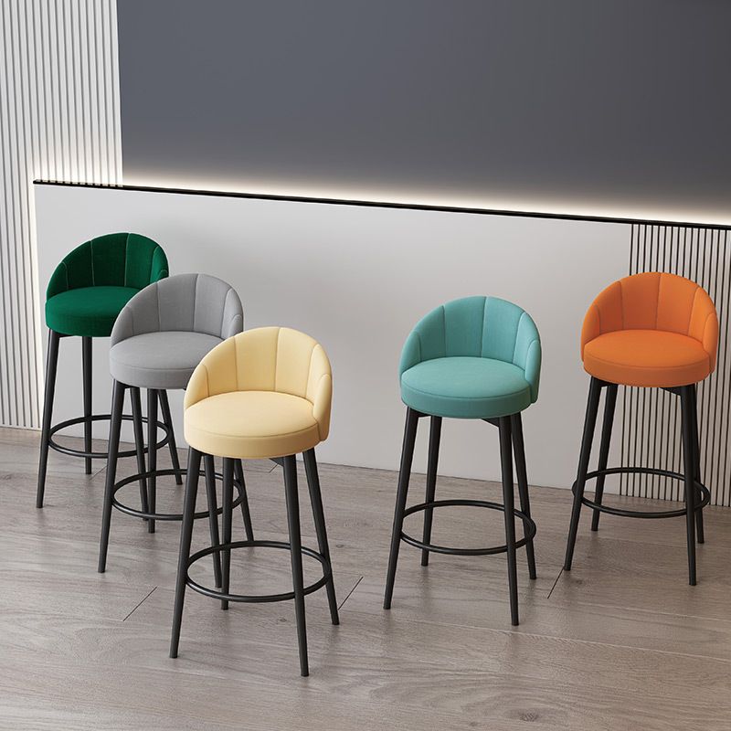 Matte Finish Footrest Upholstered Low Back Stool Scandinavian Velvet Bar Stool Clearhalo 'Bar Furniture' 'Bar Stools' 'bar_stools' 'furn' 'furn_bar_stools' 'furniture_bar_stools' 'Kitchen & Dining Furniture' 'kitchen&dining_furn' 'kitchen' 'kitchen_furn' Furniture' 1200x1200_bbb02407-5839-42f3-a497-fb9be2e8d32d