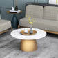 Slate Round Coffee Table Glam Pedestal No Distressing Coffee Table Set