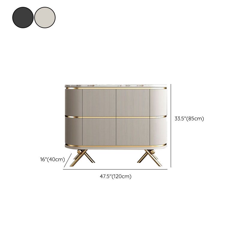 Moderno mobile sideboard in legno ingegnerizzato in stile, alto 33,5 pollici di altezza