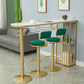 Glam Gold Iron Bar Table Faux Marble White Top Specialty 41.3"H Bistro Table Clearhalo 'Bar Furniture' 'Bar Tables' 'bar_tables' 'furn' 'furn_bar_tables' 'Furniture' 'furniture_bar_tables' 'Kitchen & Dining Furniture' 1200x1200_bbb0b9a5-1c6f-46c7-a1be-2f6d0ddf3e45