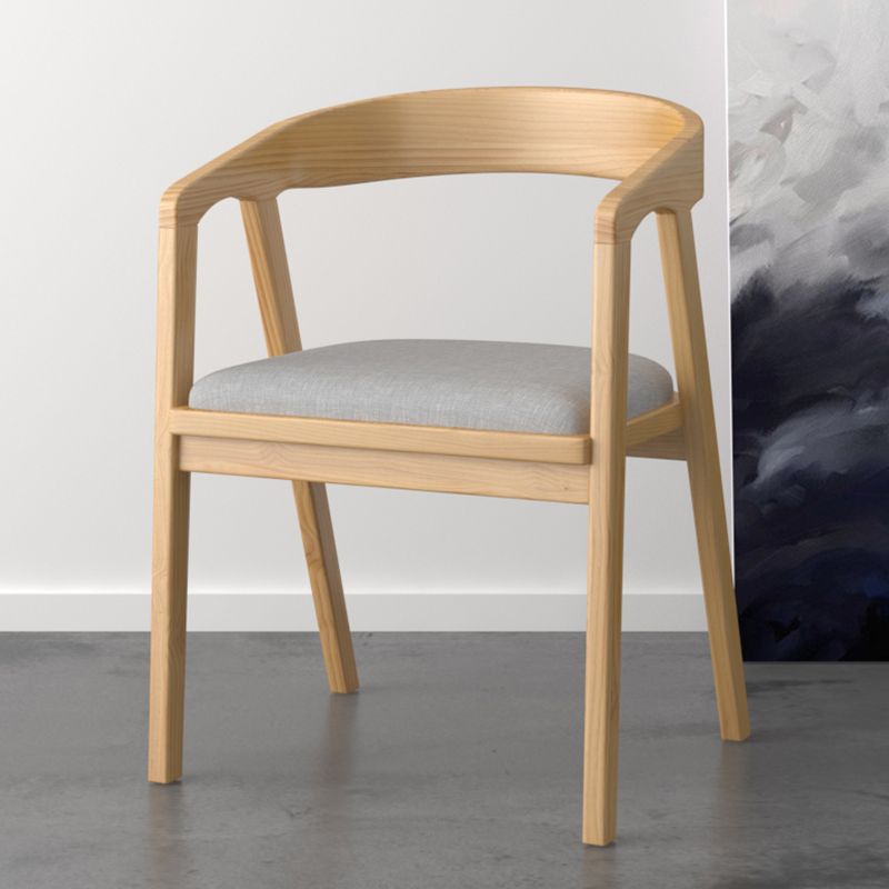 Contemporary Solid Wood Dining Chair Upholstered Fabric Dining Arm Chair Clearhalo 'Dining Chairs' 'Dining Tables & Seating' 'dining_chair' 'furn' 'furn_dining_chair' 'Furniture' 'Kitchen & Dining Furniture' 1200x1200_bbb0e878-a3cf-4970-a6b0-ae53ded941e1