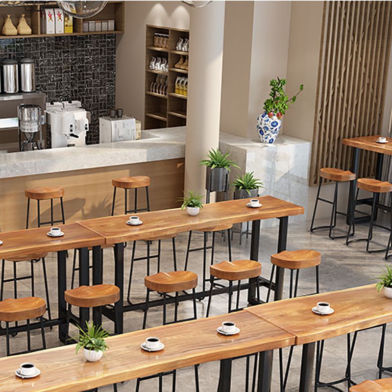 Rectangle Solid Wood Bar Table Trestle Base Dining Table for Kitchen Living Room Clearhalo 'Bar Furniture' 'Bar Tables' 'bar_tables' 'furn' 'furn_bar_tables' 'Furniture' 'Kitchen & Dining Furniture' 1200x1200_bbb1020b-10a1-47e5-b4c2-ae820f6d27e6