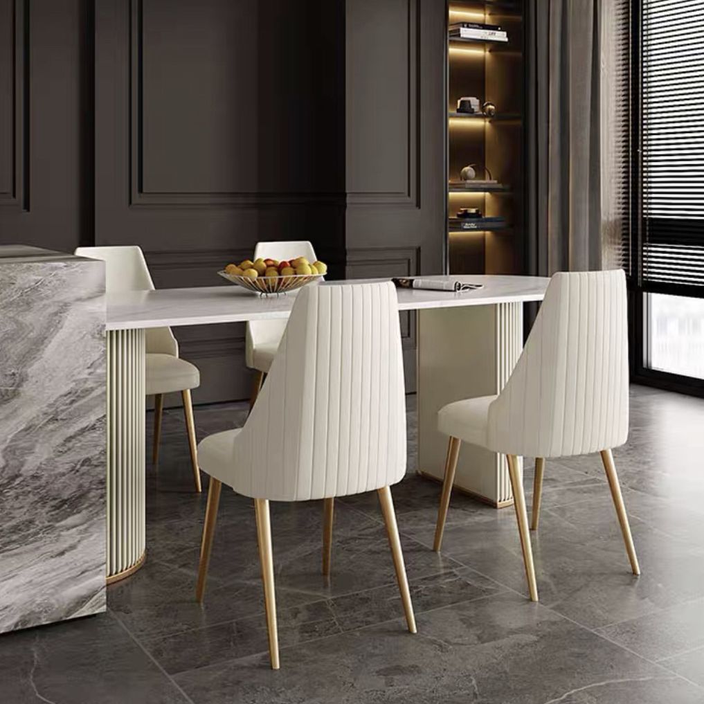 Oval Shape Modern Style Dining Table White Fixed Table with Sintered Stone Clearhalo ' dining_table' 'Dining Tables & Seating' 'Dining Tables' 'furn' 'furn_dining_table' 'Furniture' 'furniture_dining_table' 'Kitchen & Dining Furniture' 'kitchen&dining_furn' 'kitchen' 'kitchen_dining_table' 1200x1200_bbb1697f-9c8e-4f87-99a4-553376abd789