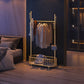 Luxury Metallic Coat Hanger Free Standing Coat Rack with Universal Wheel