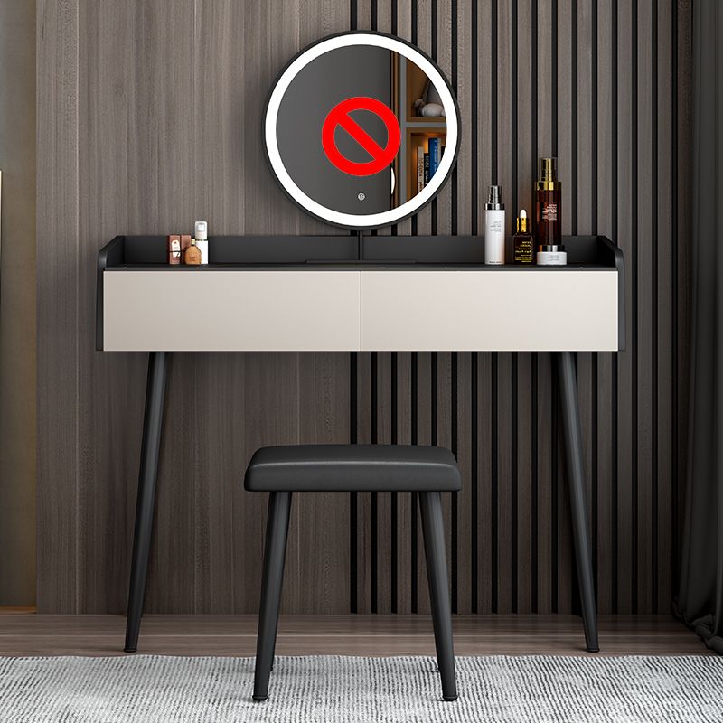 Contemporary Stone Makeup Dressing Table 2-Drawer Vanity Table Set Clearhalo 'Bedroom Furniture' 'furn' 'furn_makeup_vanities' 'Furniture' 'Makeup Vanities' 'makeup_vanities' 1200x1200_bbb26b94-5b43-4b94-be34-0df618dd2ac1