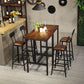 Juego de mesa de Bar Industrial de 1/3/4/5 piezas, mesa cuadrada de madera de pino para cafetería