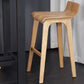Modern Armless Backrest Counter Stool Wood Bar Stool with Footrest