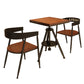 Solid Wood Industrial Dining Table Adjustable Square Table with Black Frame for Dinning Room Clearhalo ' dining_table' 'Dining Tables & Seating' 'Dining Tables' 'furn' 'furn_dining_table' 'Furniture' 'furniture_dining_table' 'Kitchen & Dining Furniture' 'kitchen&dining_furn' 'kitchen' 'kitchen_dining_table' 1200x1200_bbb71a0c-9915-4bb6-aafa-13726ff766af