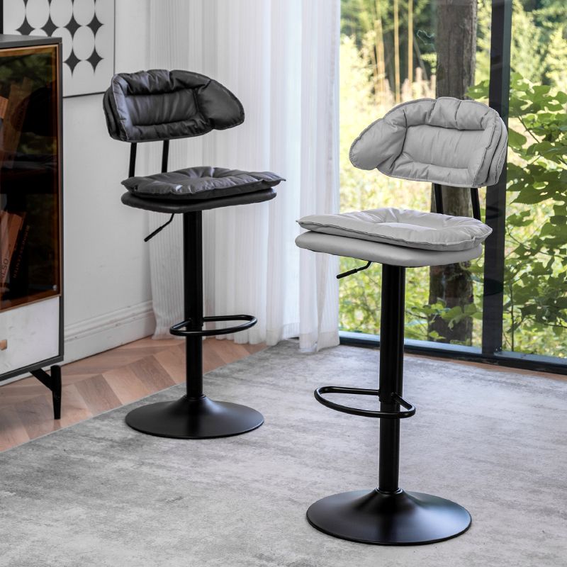 Adjustable Armless Swivel Barstools Upholstered Indoor Bar Stool Clearhalo 'Bar Furniture' 'Bar Stools' 'bar_stools' 'furn' 'furn_bar_stools' 'Furniture' 'Kitchen & Dining Furniture' 1200x1200_bbb82892-2f86-427a-a6af-796a1924b784
