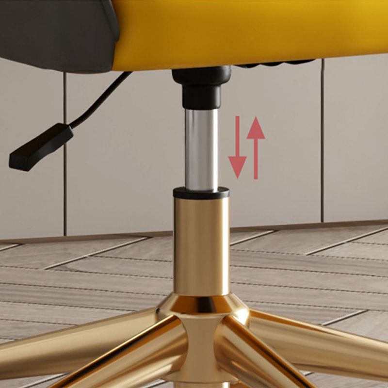 Chaise de bureau moderne chaise de hauteur de siège réglable en cuir sans bras avec roues