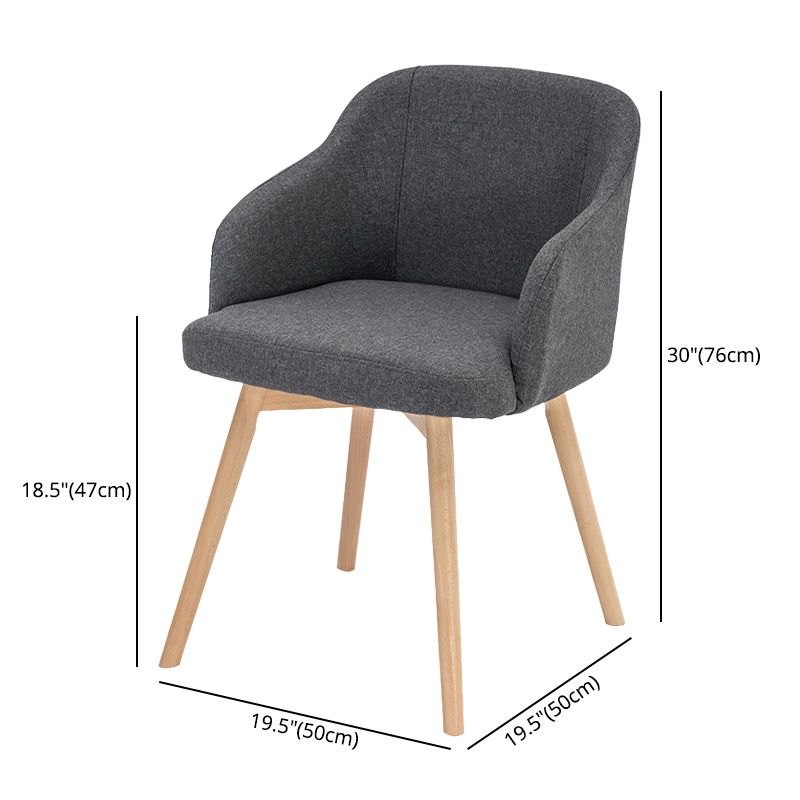 Scandinavian Beech Solid Back Arm Chair Fabric Dining Chair with Natural Legs Clearhalo ' kitchen&dining_furn' 'Dining Chairs' 'Dining Tables & Seating' 'dining_chair' 'furn' 'furn_dining_chair' 'Furniture' 'furniture_dining_chair' 'Kitchen & Dining Furniture' 'kitchen' 1200x1200_bbb89a45-2e25-45c1-94c5-aa952d73ed0d