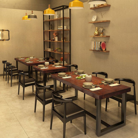 Industrial Dinning Table with Wood Rectangle Dining Table for Kitchen Clearhalo 'Dining Tables & Seating' 'Dining Tables' 'dining_table' 'furn' 'furn_dining_table' 'Furniture' 'Kitchen & Dining Furniture' 1200x1200_bbb95c9c-67f9-4fad-8748-d10a1b838660