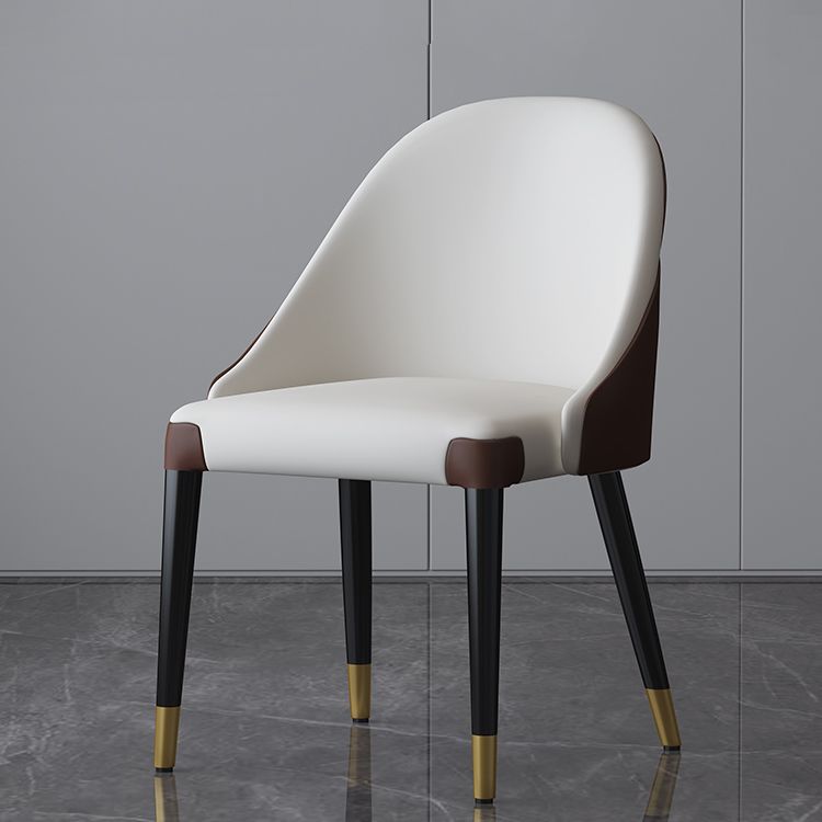 Contemporary Design Armless Solid Back Dining Side Chairs Leather Dining Chairs Clearhalo ' kitchen&dining_furn' 'Dining Chairs' 'Dining Tables & Seating' 'dining_chair' 'furn' 'furn_dining_chair' 'Furniture' 'furniture_dining_chair' 'Kitchen & Dining Furniture' 'kitchen' 1200x1200_bbb96206-1822-4444-9a98-004346dff1ac