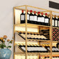 Bottiglia di vino da pavimento in ferro e portabottiglie moderna portanate moderne con scaffale