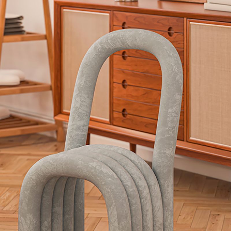 Modern Style Side Chair Velvet Open Back Armless Dining Chair for Home Clearhalo 'Dining Chairs' 'Dining Tables & Seating' 'dining_chair' 'furn' 'furn_dining_chair' 'Furniture' 'Kitchen & Dining Furniture' 1200x1200_bbbac398-9870-4bac-afa5-f5eaf8f160e3