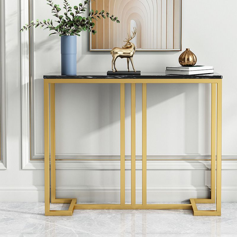 Glam Marble Console Table 12" W Rectangle Accent Table for Hall
