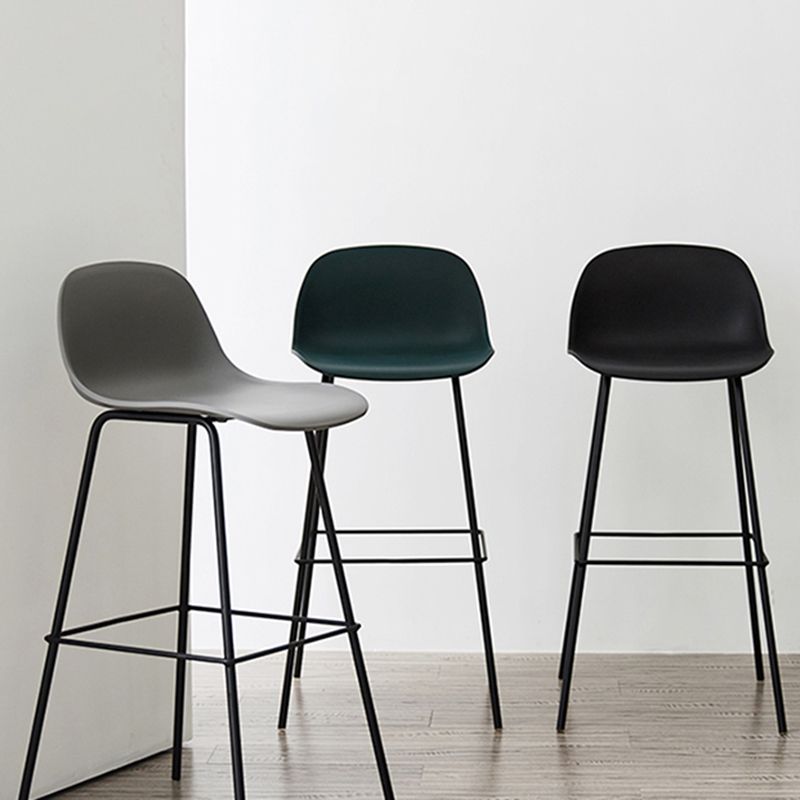 Scandinavian Reception Low Back Stool Matte Finish Plastic Barstool Clearhalo 'Bar Furniture' 'Bar Stools' 'bar_stools' 'furn' 'furn_bar_stools' 'Furniture' 'furniture_bar_stools' 'Kitchen & Dining Furniture' 1200x1200_bbbe005e-b742-4c2e-bc86-a84fd8b0527e
