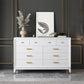 Commode en bois massif avec coffre de rangement Classic Glam de 17,55 pouces avec 5/7/9 tiroirs
