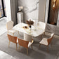 Glam Round Dining Set Stone 1/4/7 Pieces Dining Furniture for Indoor Clearhalo 'Dining Room Sets' 'Dining Tables & Seating' 'dining_room_set' 'furn' 'furn_dining_room_set' 'Furniture' 'Kitchen & Dining Furniture' 1200x1200_bbbf9adf-5f03-4426-836b-eb004cb49c72
