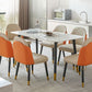 Rectangle 4 Legs Luxury Table White Tone Fixed Table of Sintered Stone Clearhalo ' dining_table' 'Dining Tables & Seating' 'Dining Tables' 'furn' 'furn_dining_table' 'Furniture' 'furniture_dining_table' 'Kitchen & Dining Furniture' 'kitchen&dining_furn' 'kitchen' 'kitchen_dining_table' 1200x1200_bbc1af30-7ee3-46e5-9dab-d252169b4578