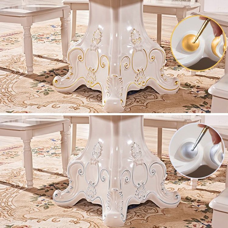 Solid Wood Victorian Round Table White Marble Top Table with Pedestal Clearhalo ' dining_table' 'Dining Tables & Seating' 'Dining Tables' 'furn' 'furn_dining_table' 'Furniture' 'furniture_dining_table' 'Kitchen & Dining Furniture' 'kitchen&dining_furn' 'kitchen' 'kitchen_dining_table' 1200x1200_bbc2c741-3f5d-48bc-8795-176d2143538f