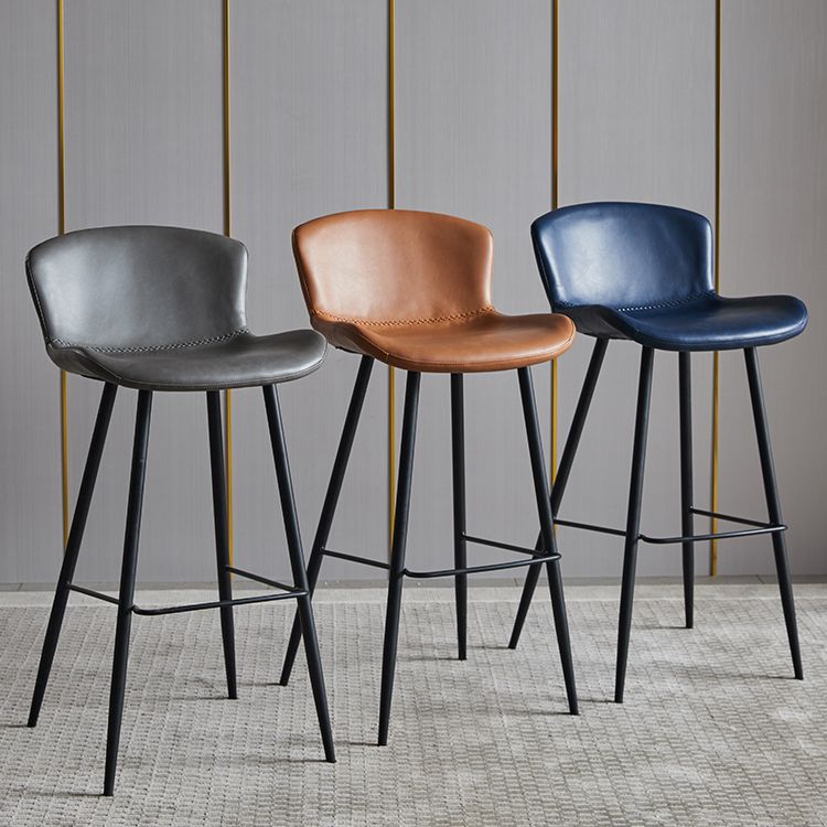 Scandinavian Home Leather Stool Footrest Matte Finish Barstool Clearhalo 'Bar Furniture' 'Bar Stools' 'bar_stools' 'furn' 'furn_bar_stools' 'Furniture' 'furniture_bar_stools' 'Kitchen & Dining Furniture' 1200x1200_bbc489eb-a069-4a6d-916f-32da2bfd6d65