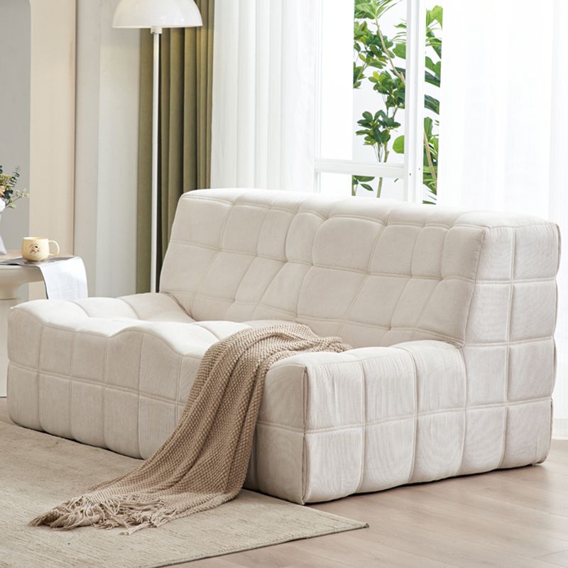 Scandinavian Corduroy Armless Sofa Minimalist 59" Wide Loveseat