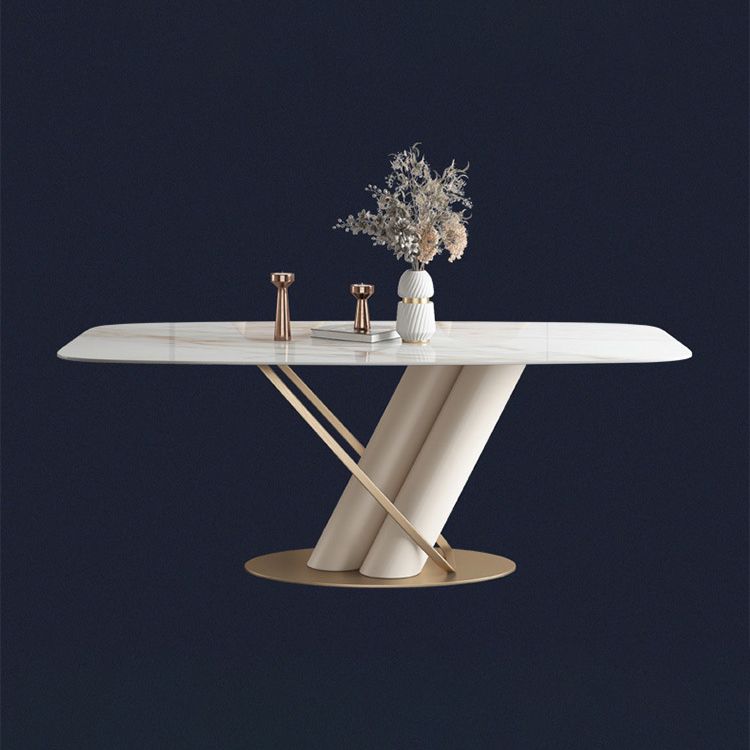 Modern Style Dining Rectangle Table Dining Stone Table for Kitchen Clearhalo 'Dining Tables & Seating' 'Dining Tables' 'dining_table' 'furn' 'furn_dining_table' 'Furniture' 'Kitchen & Dining Furniture' 1200x1200_bbc4a1f0-8c22-445d-81a4-1b910b8399ed