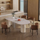 Mesa de comedor moderna de forma libre para el hogar Mesa de comedor blanca con patas con acabado mate