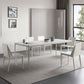 Modern White Stone Table 4 Legs Rectangle Dining Table for Kitchen Clearhalo 'Dining Tables & Seating' 'Dining Tables' 'dining_table' 'Furniture' 'furniture_dining_table' 'Kitchen & Dining Furniture' 'kitchen' 'kitchen_dining_table' 1200x1200_bbc57cc6-fc80-4dcd-ba94-d802c1f134c4