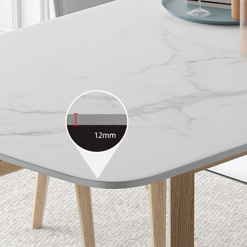 Contemporary Dining Table Set with Solid Wood Table and PU Leather Chairs Clearhalo 'Dining Room Sets' 'Dining Tables & Seating' 'dining_room_set' 'furn' 'furn_dining_room_set' 'Furniture' 'furniture_dining_room_set' 'Kitchen & Dining Furniture' 'kitchen&dining_furn' 'kitchen' 1200x1200_bbc5c43e-136c-4b07-9b06-8ecf65d21f75