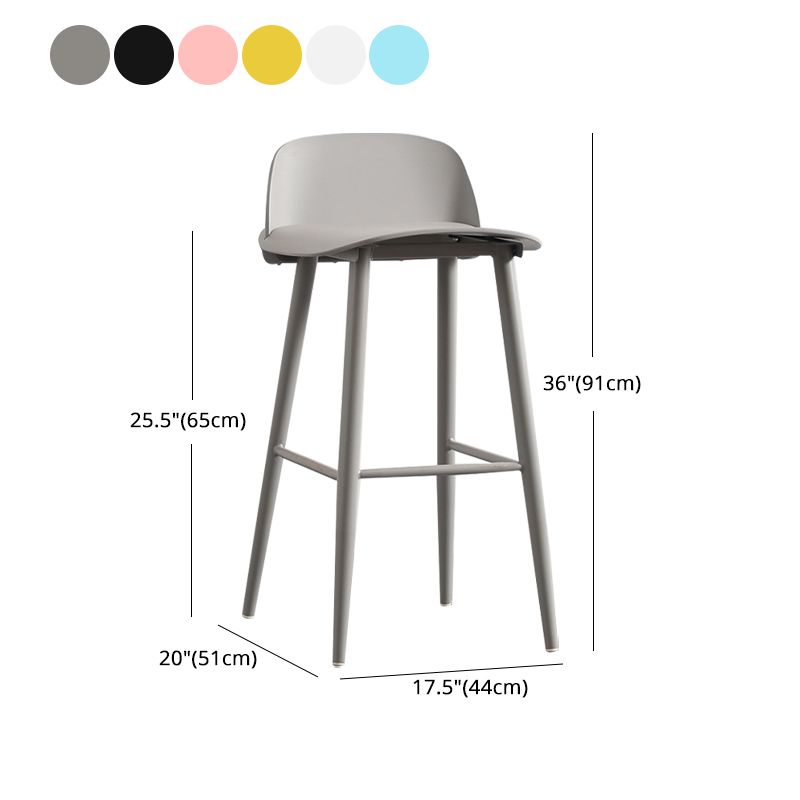 Nordic Style Plastic Barstool Colorful 4 Legs Bar Stool for Living Room Clearhalo 'Bar Furniture' 'Bar Stools' 'bar_stools' 'furniture_bar_stools' 'Kitchen & Dining Furniture' 'kitchen&dining_furn' 'kitchen' 'kitchen_furn' Furniture' 1200x1200_bbc85131-7fcb-4e14-8bf3-84b33fe135a7