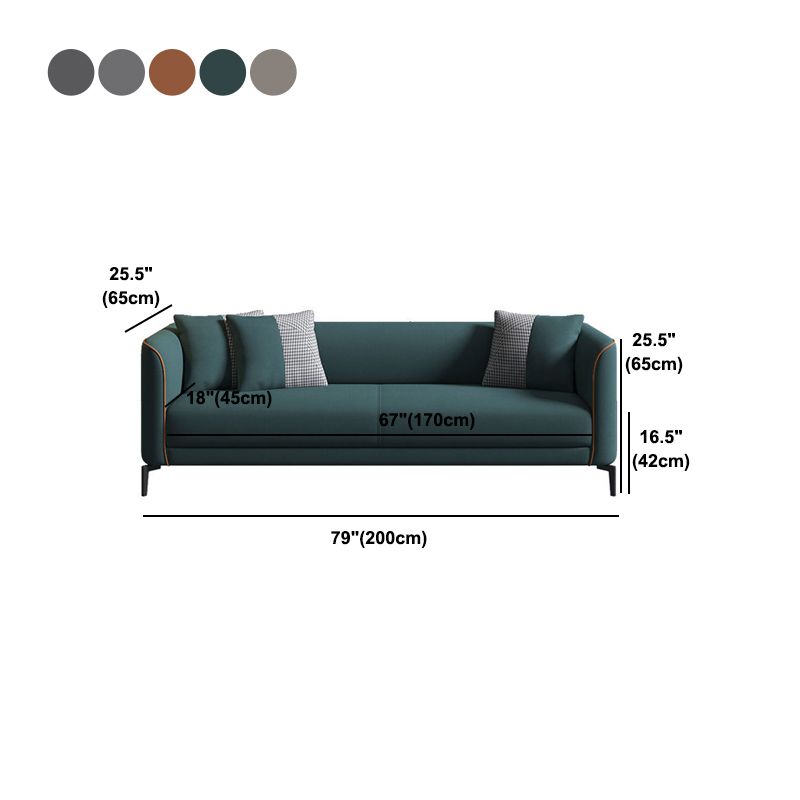 Faux Leather Sofa 25.59" D x 25.59" H Tuxedo Arm Sofa for Living Room Clearhalo 'furn' 'furn_sofas' 'Furniture' 'Living Room Furniture' 'Sofa' 'sofas' 1200x1200_bbc866e2-73fc-4826-87df-77debf20b462