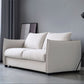 Contemporary Sleeper Sofa Fabric White Square Arms Pillow Back Upholstered Sofa Bed