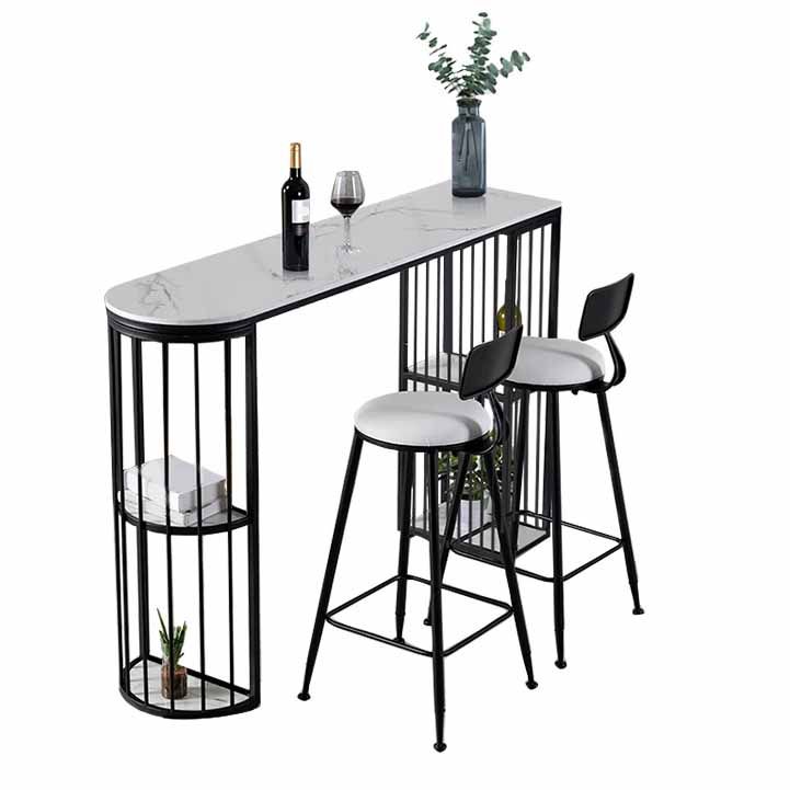 Living Room Glam Counter Height Set 1/2/3 Pieces Marble White Top Bistro Set Clearhalo 'Bar Furniture' 'furn' 'furn_home_bar_bar_sets' 'Furniture' 'Home Bars & Bar Sets' 'home_bar_bar_sets' 'Kitchen & Dining Furniture' 1200x1200_bbc8ee92-7b0f-4196-8283-6db10155ce98