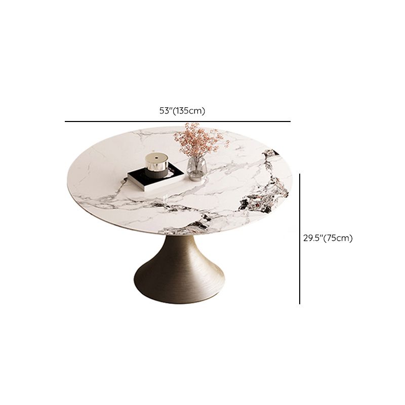 Juego de comedor glamoroso 1/4/5 PCS Mesa de comedor de piedra redonda con sillas sin brazos