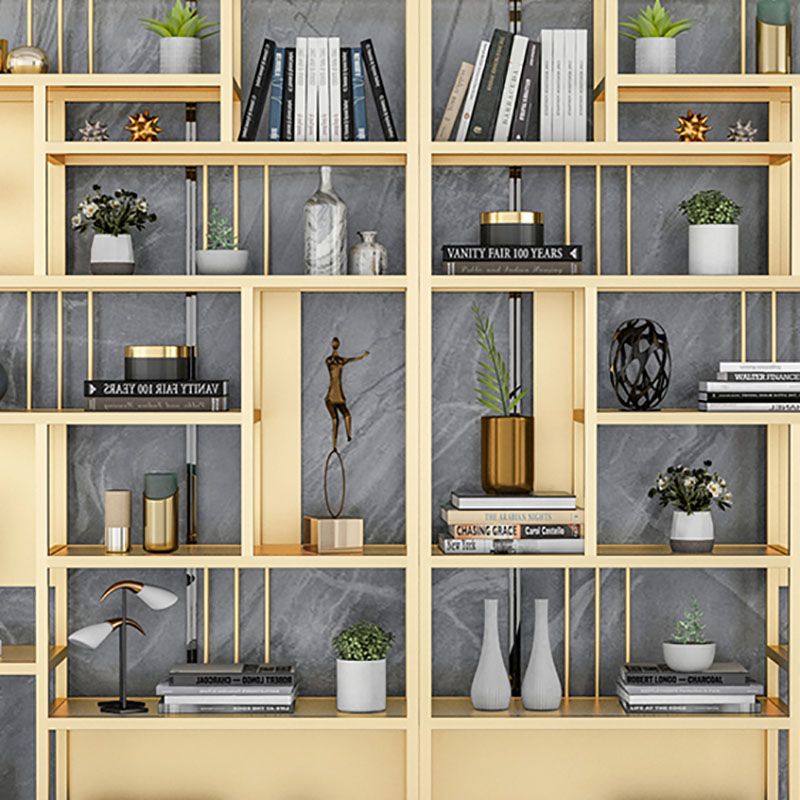 9.84"W 78.74"H Bookshelf Open Back Glam Style for Study Room Home Office Clearhalo 'Bookcases' 'furn' 'furn_bookcases' 'Furniture' 'furniture_bookcases' 'kitchen' 'kitchen_bookcases' 'Living Room Furniture' 'Office Furniture' 1200x1200_bbca0dc2-5a25-4c91-84fa-d695a88451b1