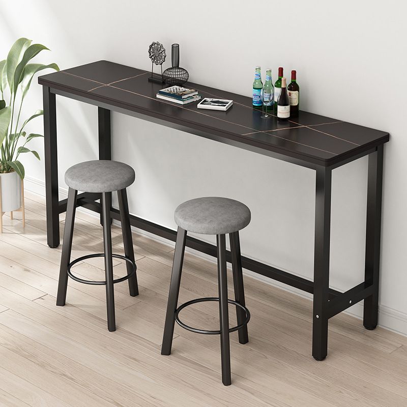 Rectangle Stone Bar Table Modern Bar Table with Trestle Base Clearhalo 'Bar Furniture' 'Bar Tables' 'bar_tables' 'furn' 'furn_bar_tables' 'Furniture' 'furniture_bar_tables' 'Kitchen & Dining Furniture' 1200x1200_bbca8a4c-7ee0-4060-86aa-8872c7d3a874