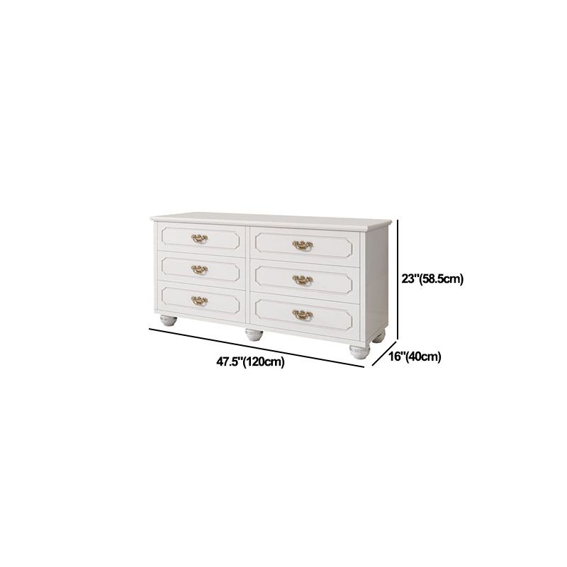 Cómoda cómoda de almacenamiento de madera blanca de 16.0 in de ancho con cajones